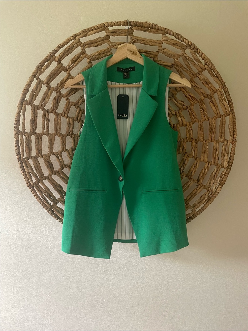 Tulléa Green Sleeveless Blazer Vest